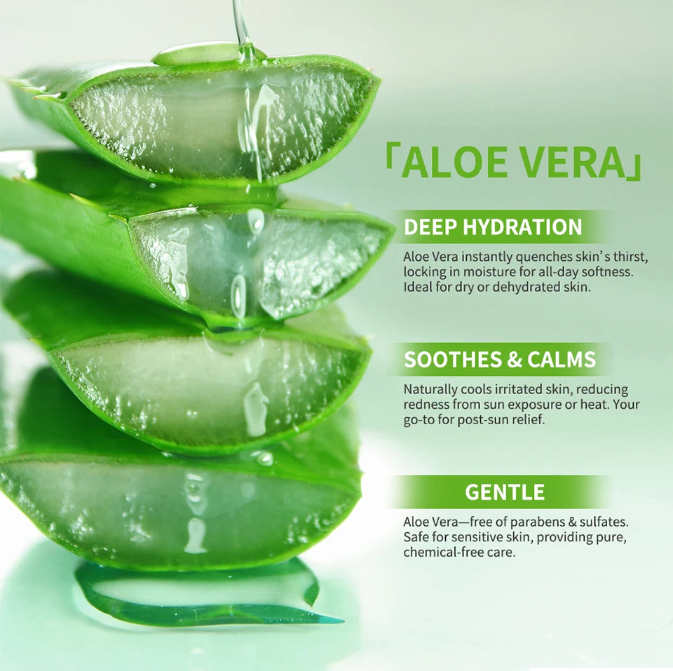 Aloe Vera Gel Lightening Moisturizing Soothing Natural Organic Aloe Vera Gel Reduce Redness Hydrate Exfoliation Skincare