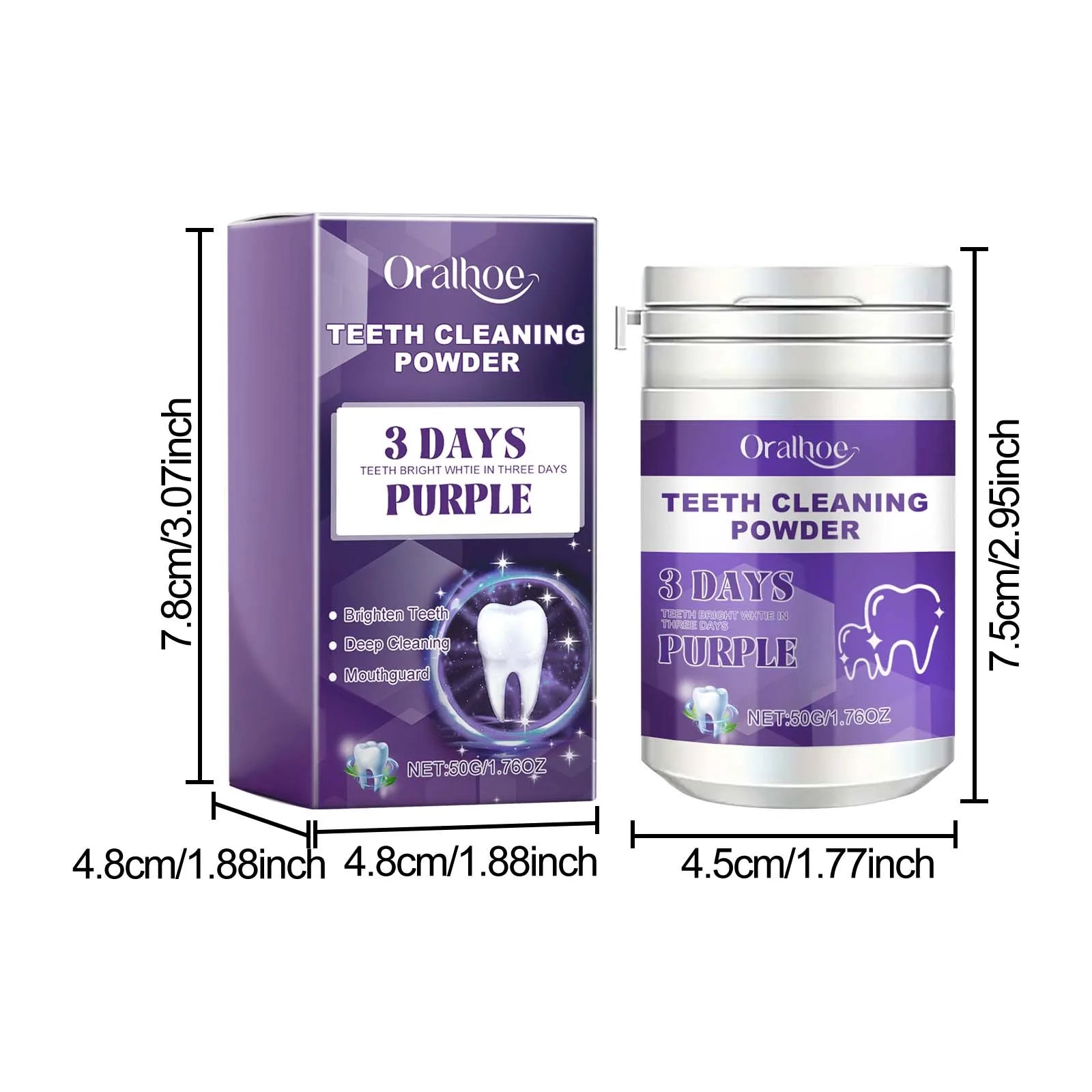 Tidesmit purple teeth whitening toothpaste for deep smoke stain removal and gingiva protection