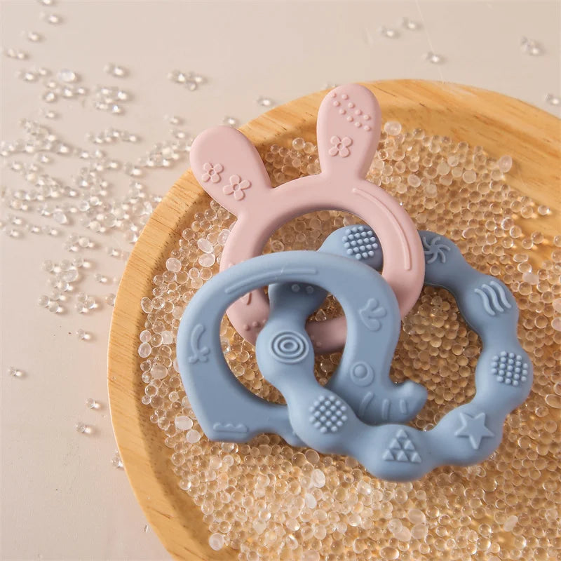 Baby Silicone Rabbit Bracelet Teether Toys BPA Free Nursing Teething Toys Food Grade Silicone Newborn Teething Toys Baby Gift