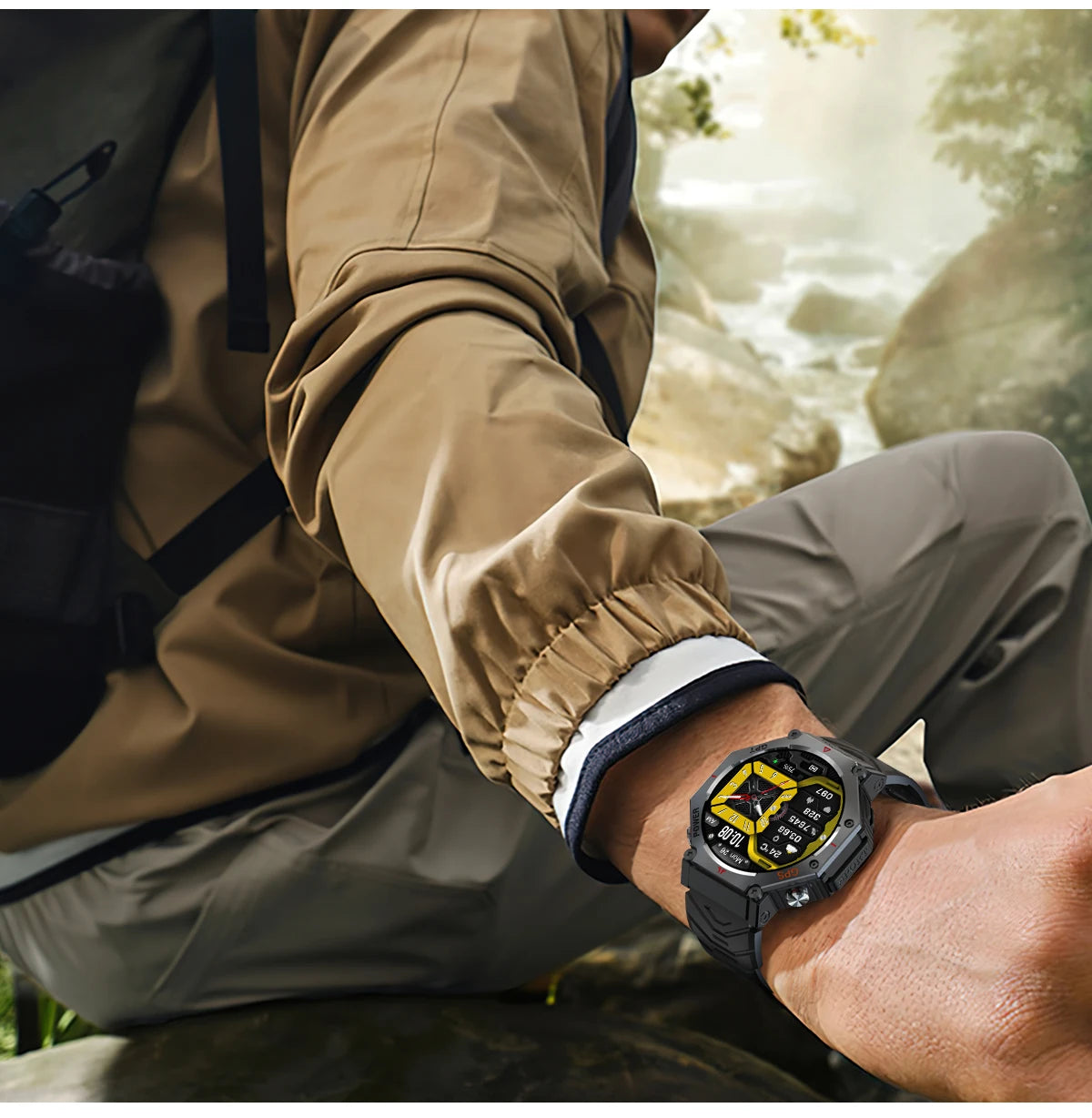 Military Smart Watch T-Rex 3 Bulit-in GPS Compass Altimeter Barometric 10ATM IP69K Waterproof AMOLED Bluetooth Call Smart watch