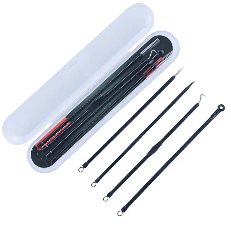 4Pcs/set Black Dots Cleaner Needles Acne Blemish Remover Blackhead Extractor Skin Care Blackhead Remover Tool Stainless Steel