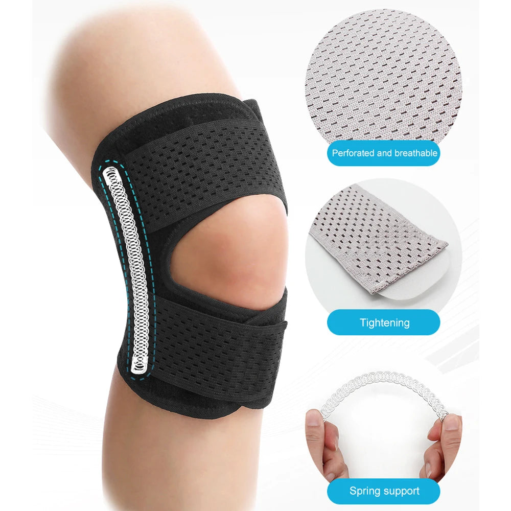 Knee Brace with Side Stabilizers Relieve Meniscus Tear Knee Pain ACL MCL Arthritis,Joint Pain,Breathable Adjustable Knee Support