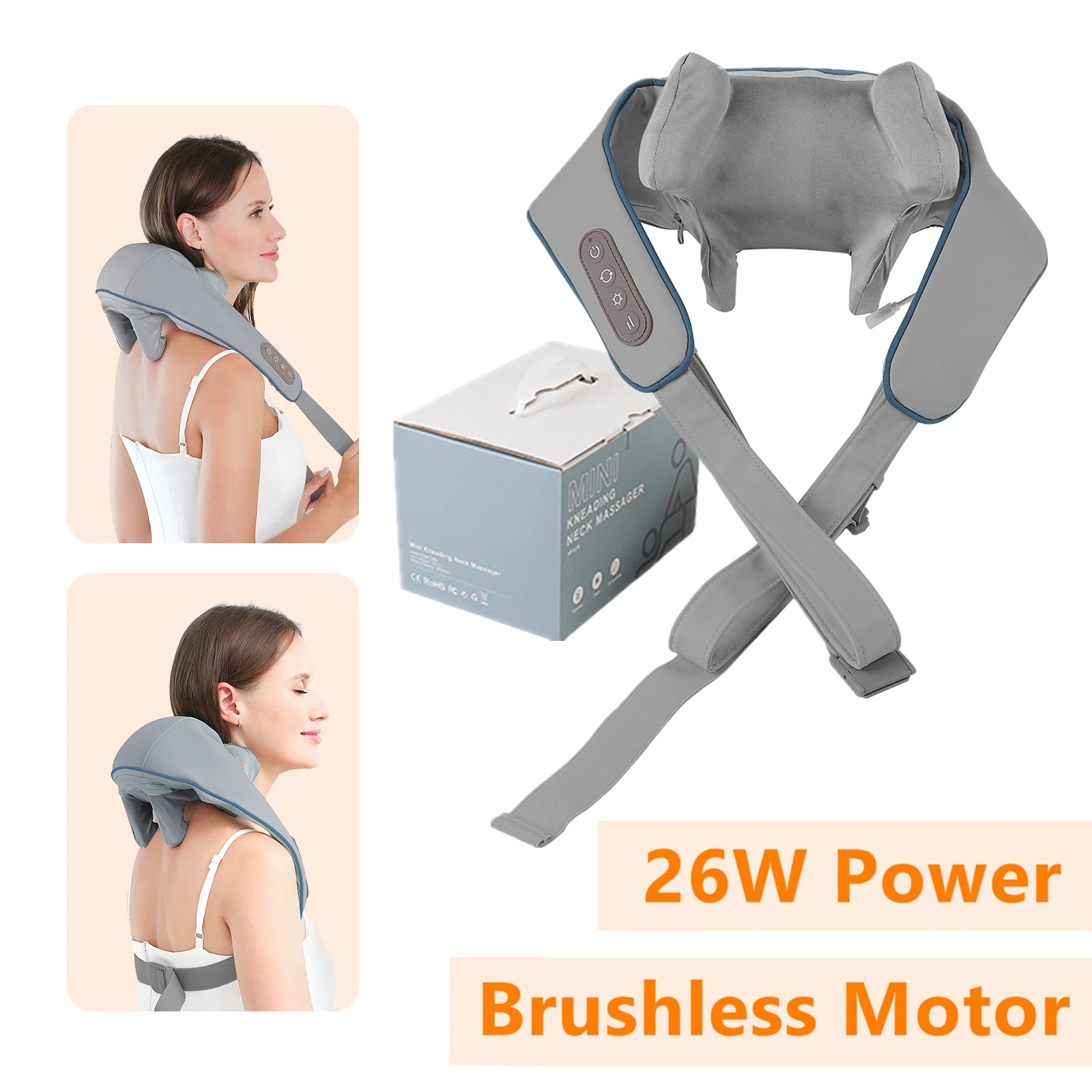 Electric Neck and Shoulder Massager - Cordless Deep Tissue Heat Therapy Body Shaping Massage Equipment Tidesmit