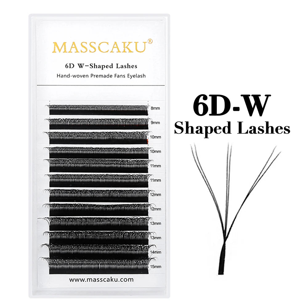 Premade Volume Fans Eyelashes 3D W Shape 0.07mm C Curl - Tidesmit False Eyelashes 6D W Shape Tidesmit