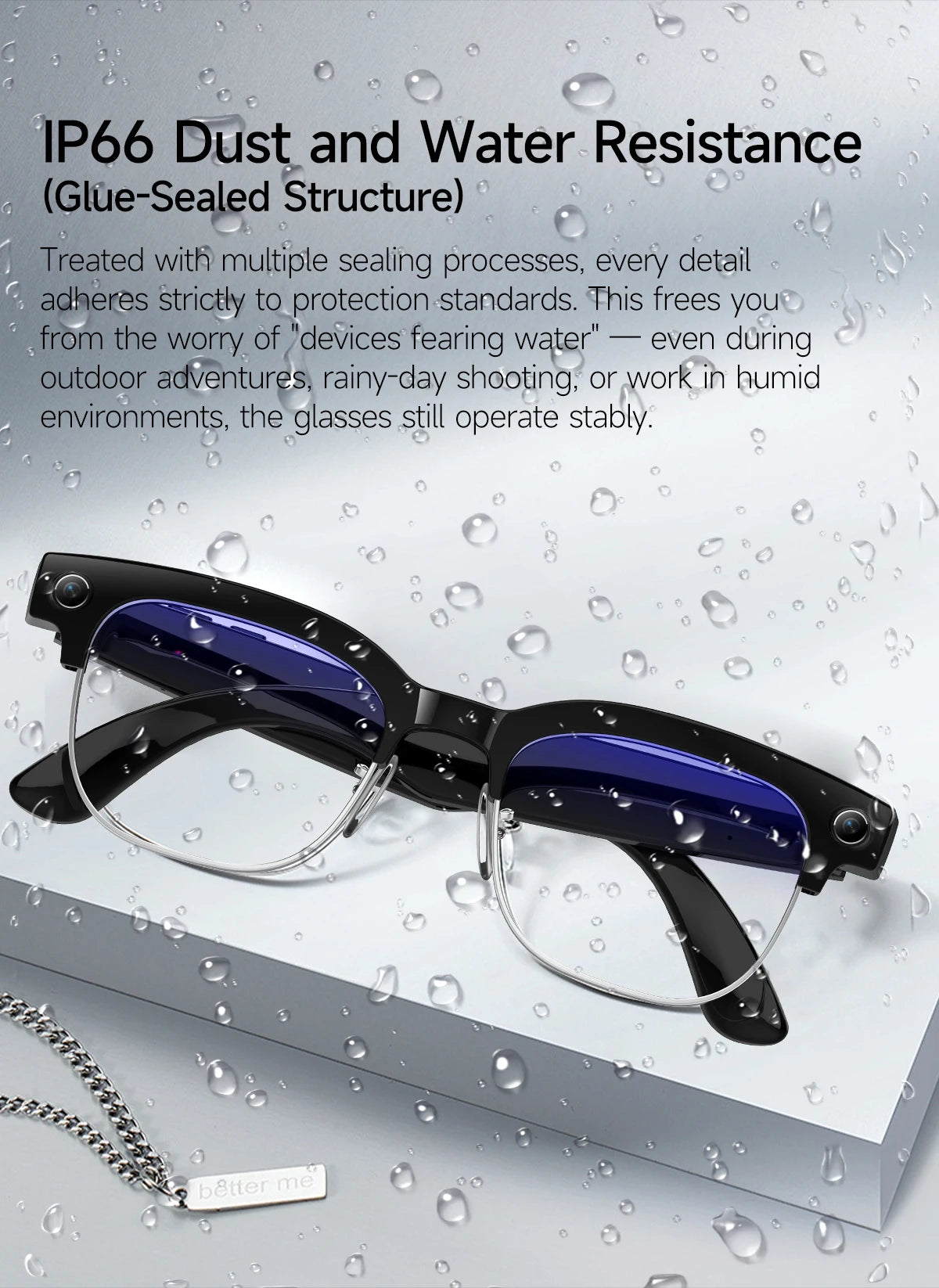 AI Smart Glasses with 4K Camera, Bluetooth, and Spatial Audio - Tidesmit Tidesmit