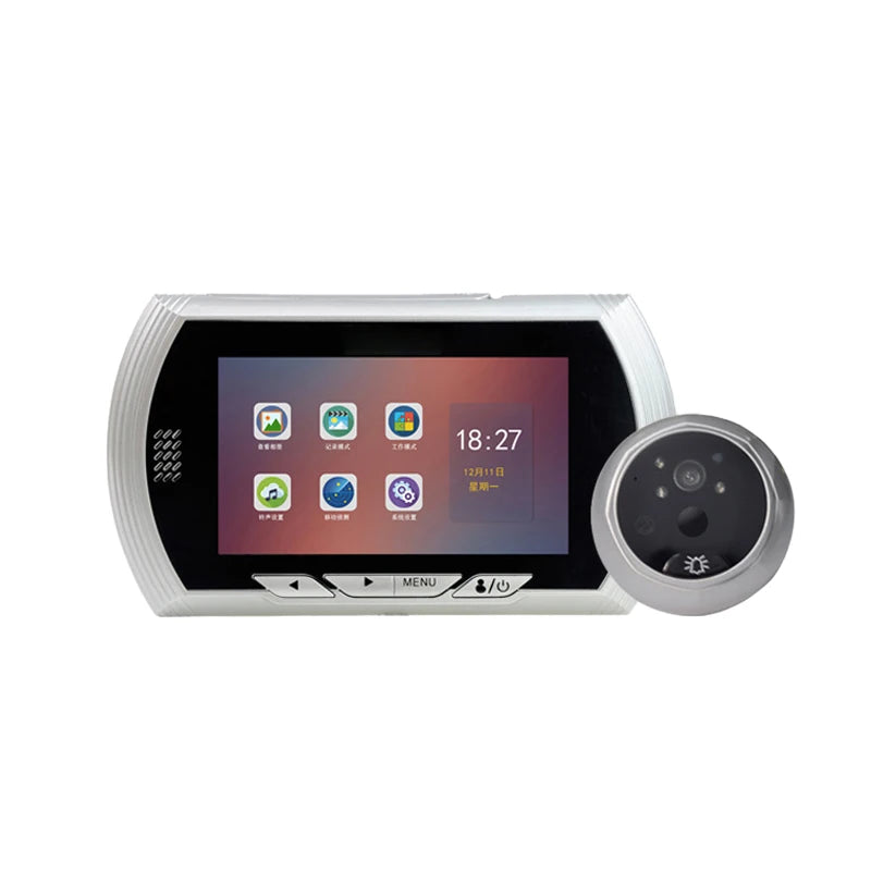4.5 Inch Smart Digital Door Viewer Camera Door Eye Video Record Peephole Viewers IR Night Vision PIR Motion No Disturb Doorbell