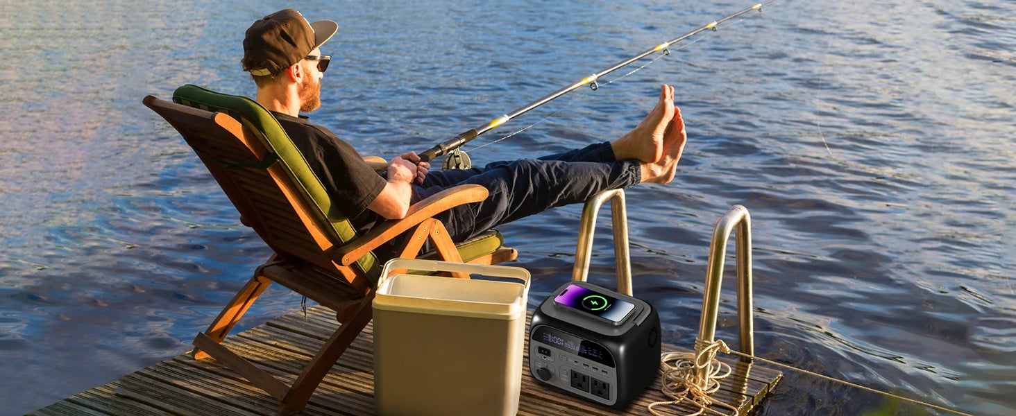 CTOLITY AP400 500W Portable Power Station 345.6Wh LiFePo4 Battery 100W 200W Solar Panel AC Charging Station Camping Equipment