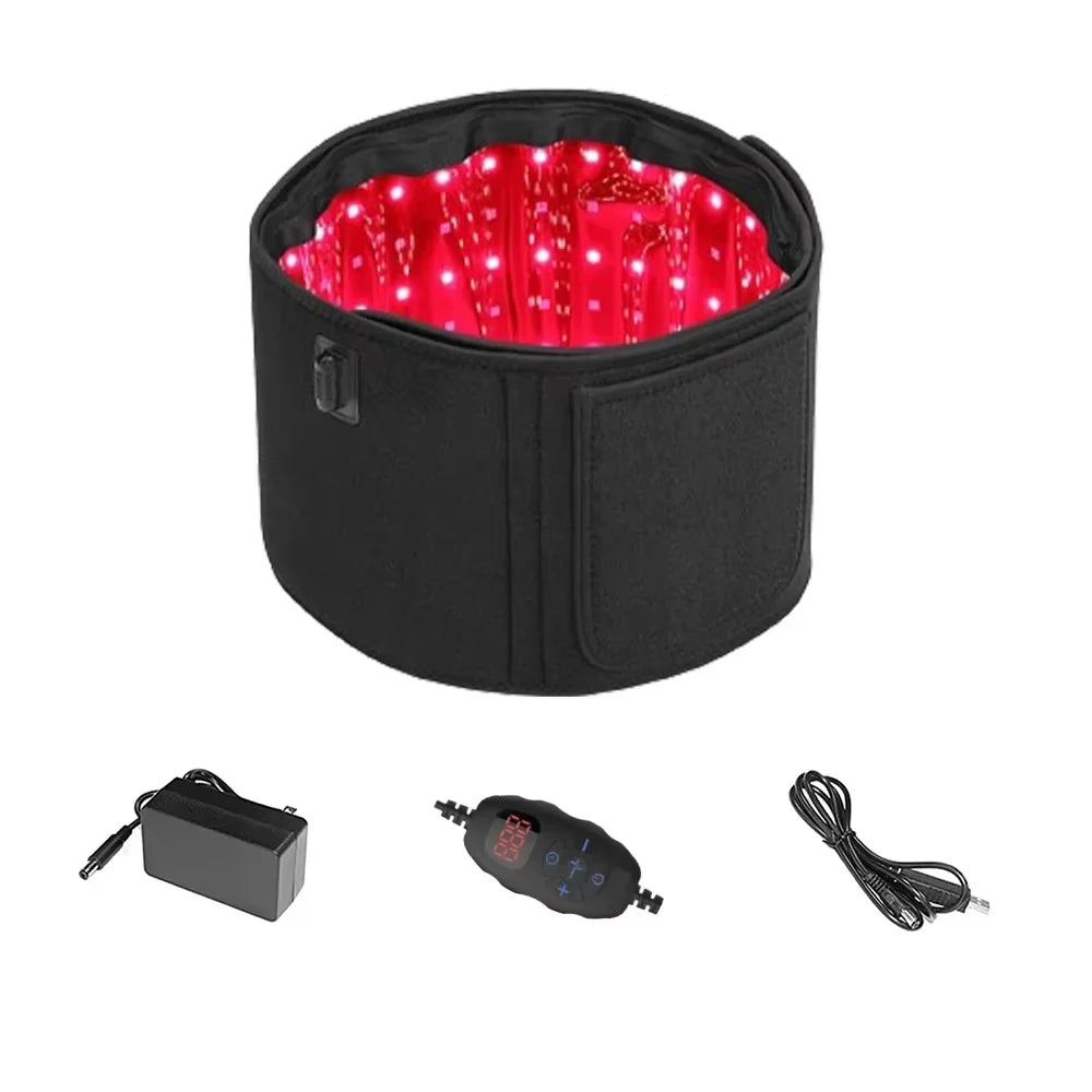 Red ＆Infrared LED Light Therapy Belt 850nm 660nm Back Pain Relief Wrap Burn Fat Wrap Slimming Machine Waist Heat Pad Full Body
