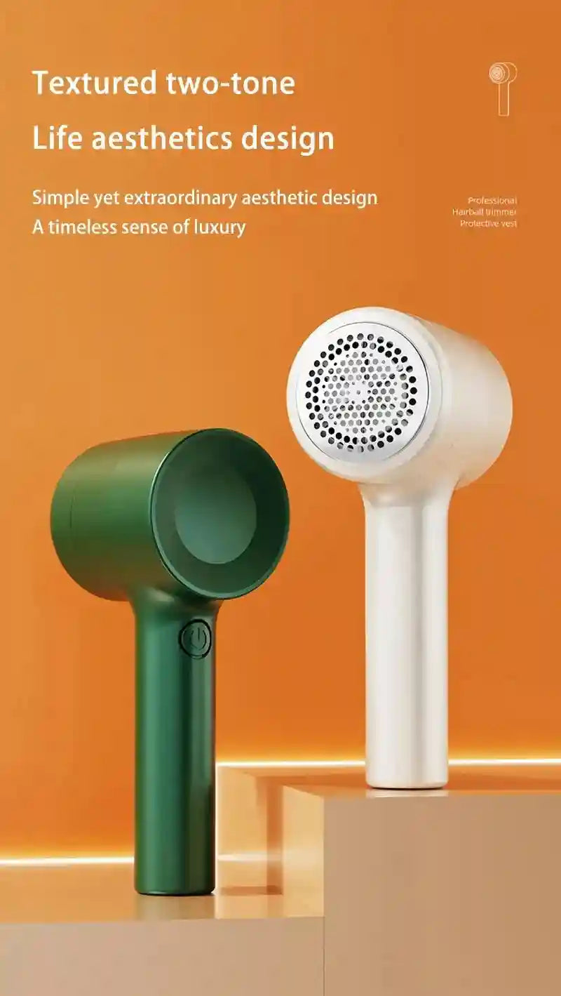 Tidesmit rechargeable fabric shaver removing lint and hair balls from clothing, handheld laundry appliance feature.