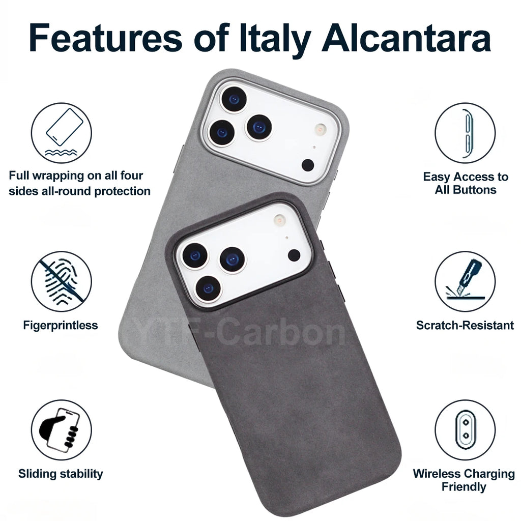 Alcantara Magnetic iPhone 17 Case: Slim Fit & Shock-Absorbing Cover Tidesmit