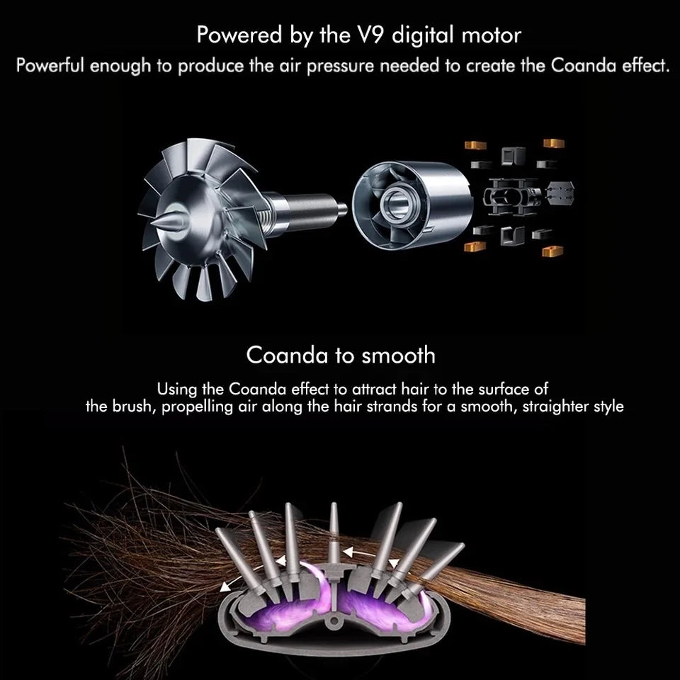 6-in-1 hair styler V9 digital motor with Coanda effect air technology for smooth, professional styling and hair drying.