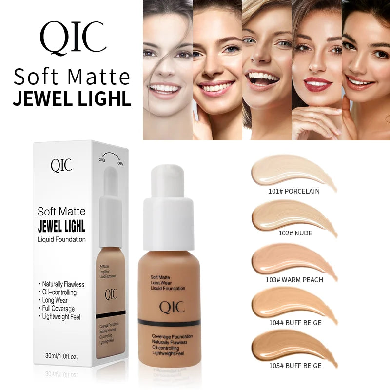 Tidesmit liquid foundation shade swatch showing long lasting matte oil control coverage for flawless face makeup