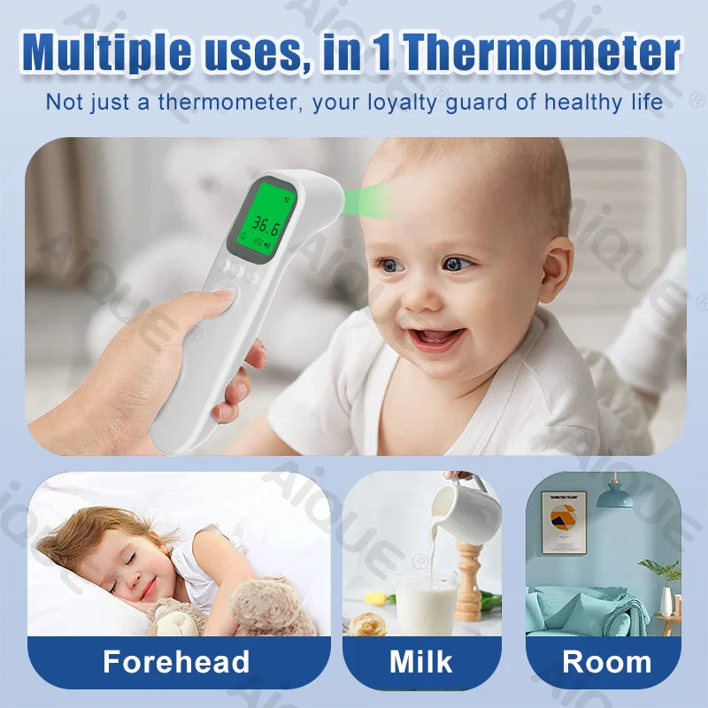 JUSTLANG Forehead Digital Thermometer LED Non Contact Infrared Medical Thermometer Body Temperature Fever for Baby Adults