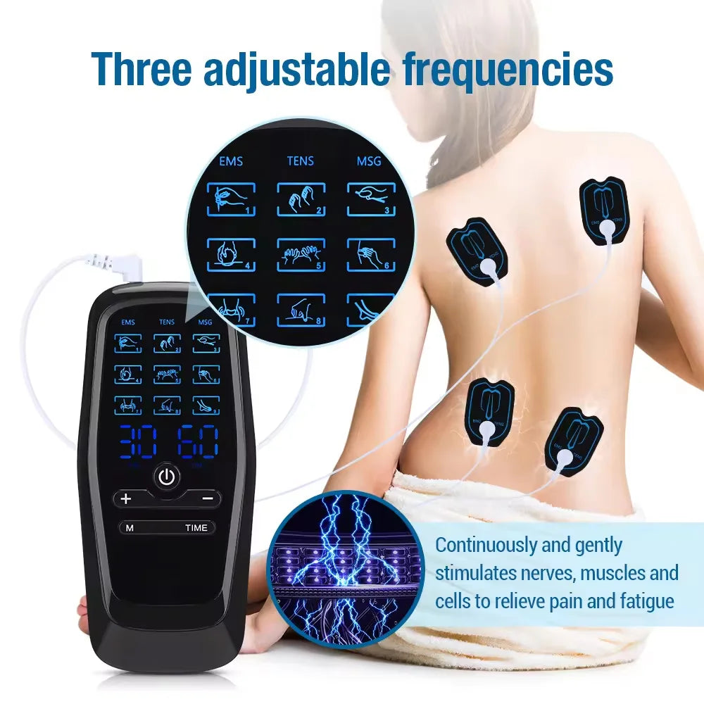 TENS Muscle Stimulator: Portable Electric Massager for Muscle Relief Body Shaping Massage Equipment Tidesmit