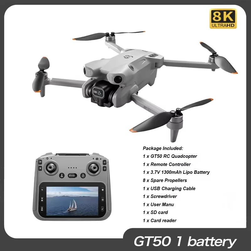 Mini 4K Camera Drone With GPS and Obstacle Avoidance - Tidesmit Light gray 8K 1B Tidesmit