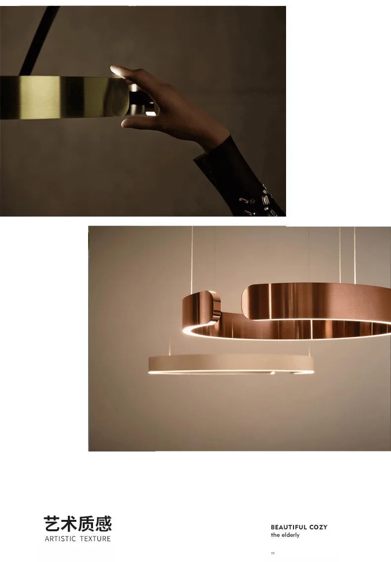 Modern LED Ring Ceiling Chandelier 60cm Black - Minimalist Decor Tidesmit