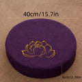Handmade Embroidered Round Meditation Cushion Linen Yoga Seat with Foam Cotton Filling Non Slip Prayer Pillow