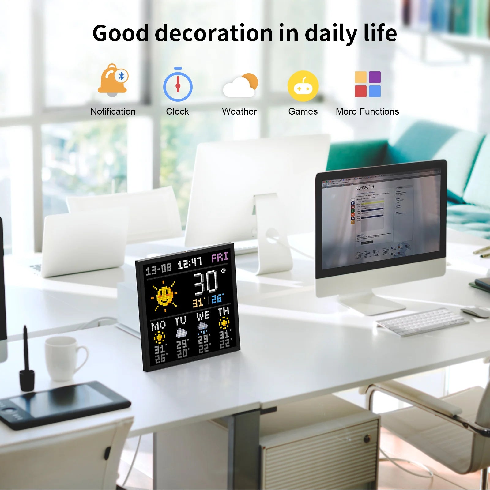 Pixel Art Display 64x64 WiFi LED Panel for Gaming Room Decor Tidesmit