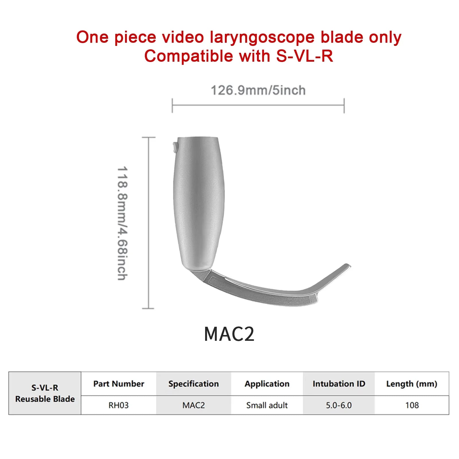Accessories for Video Laryngoscope Stainless Steel Blades, Laryngeal Mask Airway, guide wire, and Screen