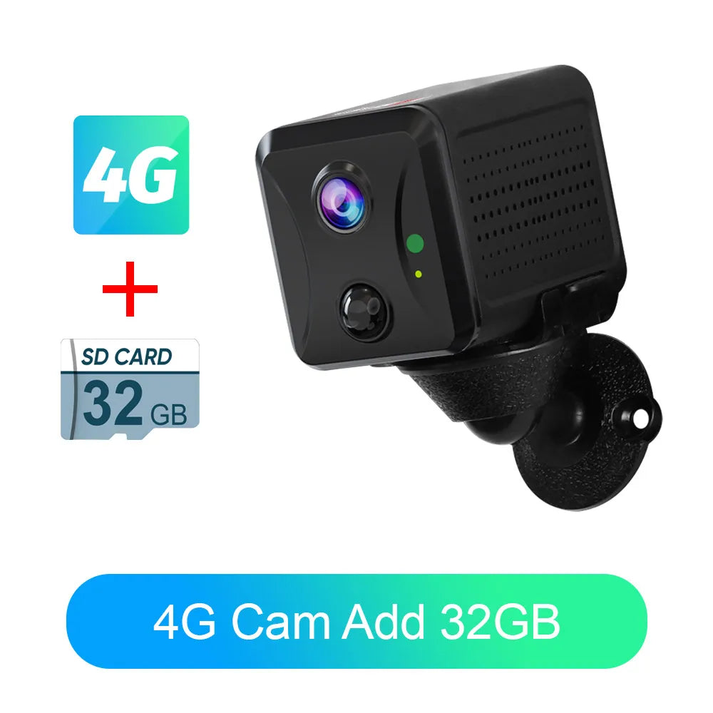 LS VISION Ubox Mini 4G Security Camera SIM Card or Wifi  HD Surveillance Camera 3800mAh Battery Low Power Voice Intercom CCTV
