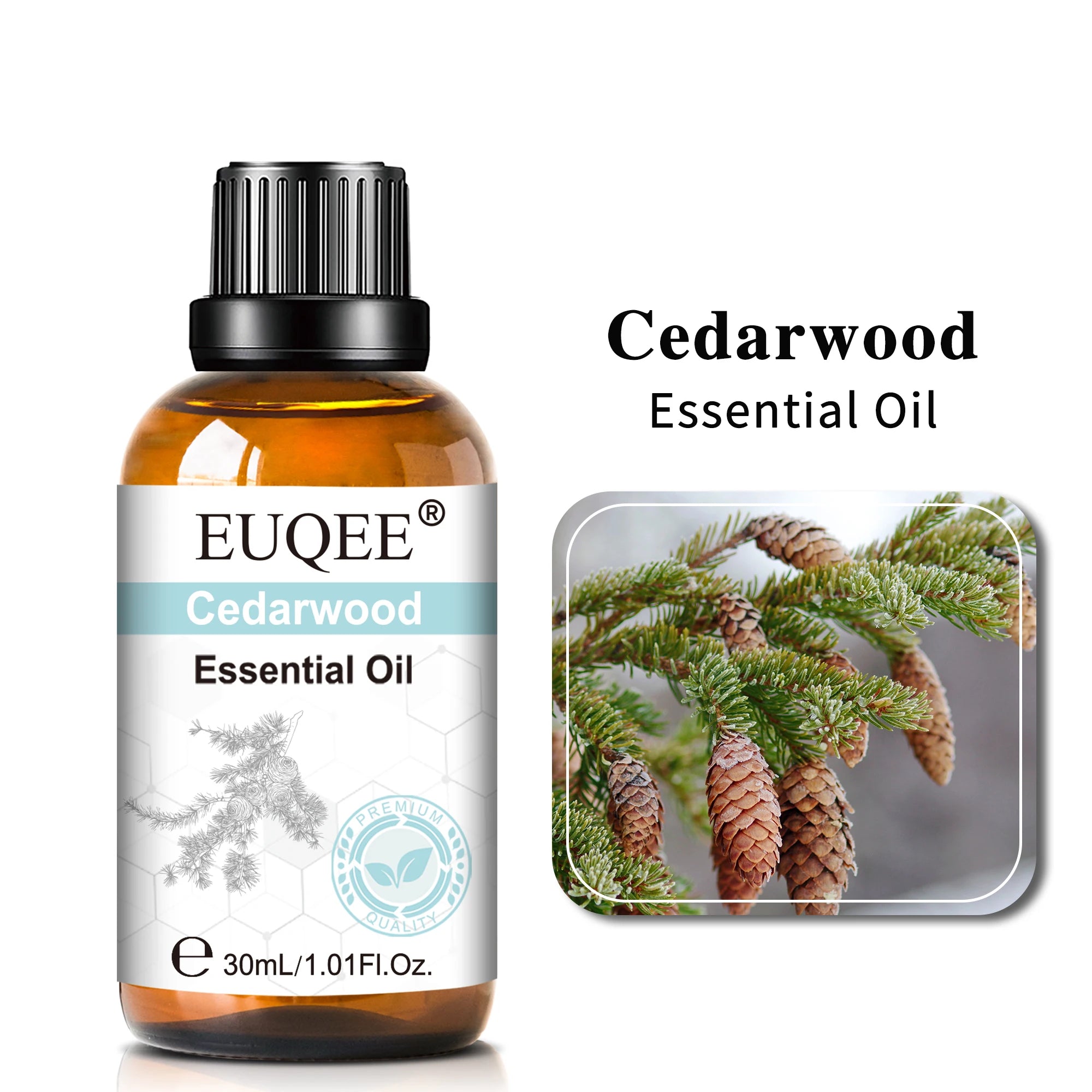 EUQEE 30ml Lavender Aromatherapy Essential Oil Sandalwood Eucalyptus Peppermint Citronella Vanilla Cinnamon Reed Diffuser Oils