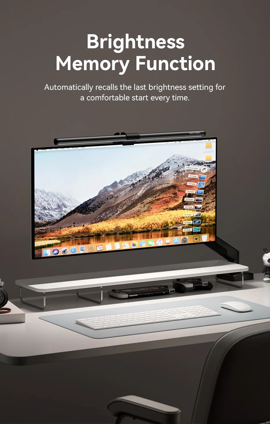 Vention LED Monitor Light Bar PC Laptop Screen Light Bar Hanging Eye Protection Asymmetric Light Source USB 3 Colour Read Lamp