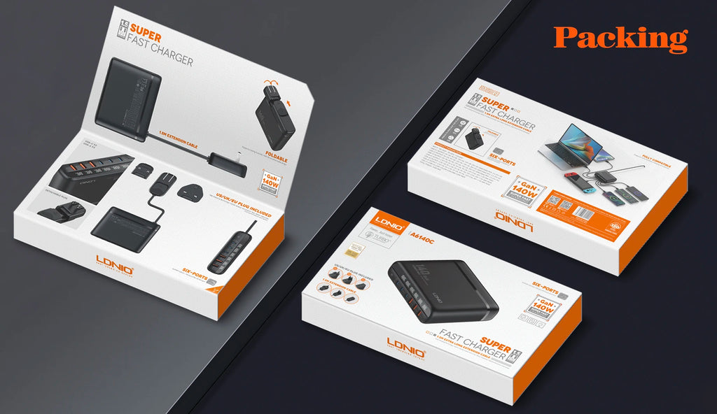 140W GaN USB-C Charger | Fast PD Adapter for Laptops & Mobile Devices Tidesmit