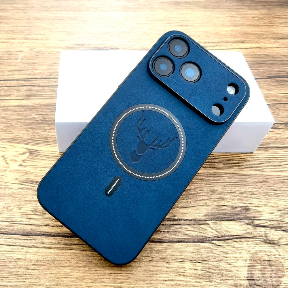iPhone 17 Pro Max Faux Leather Magnetic Slim Case - Shock Absorbing Tidesmit