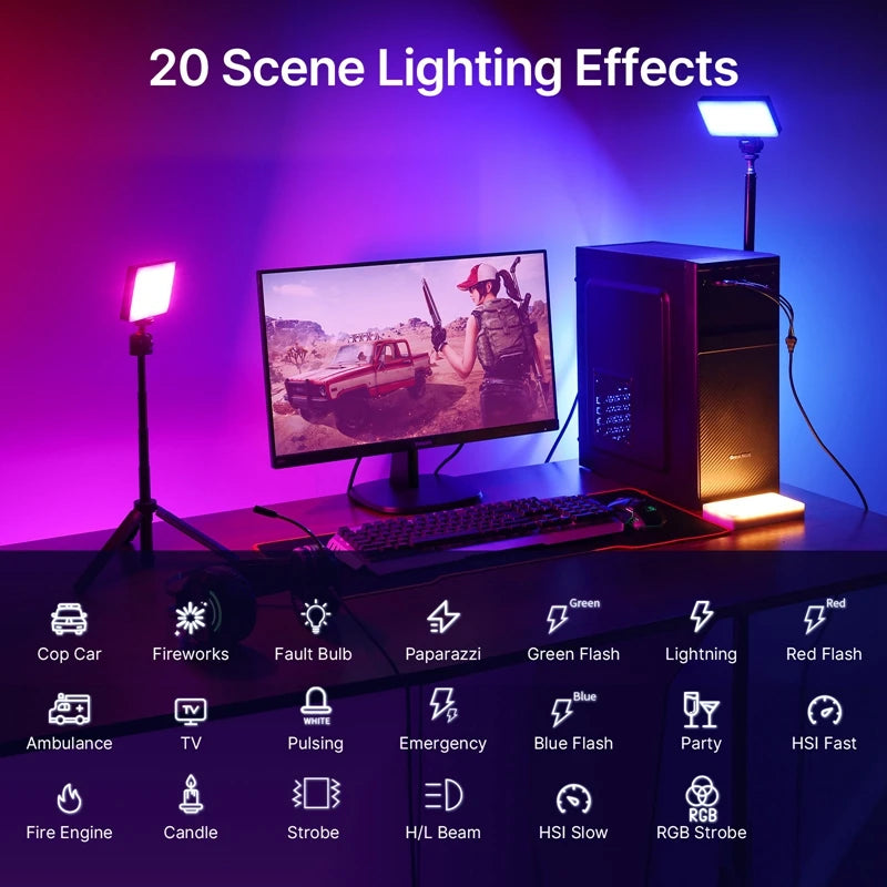 RGB LED Video Light | Portable 4000mAh CRI 95+ Pocket Panel (Ulanzi LT002) Tidesmit