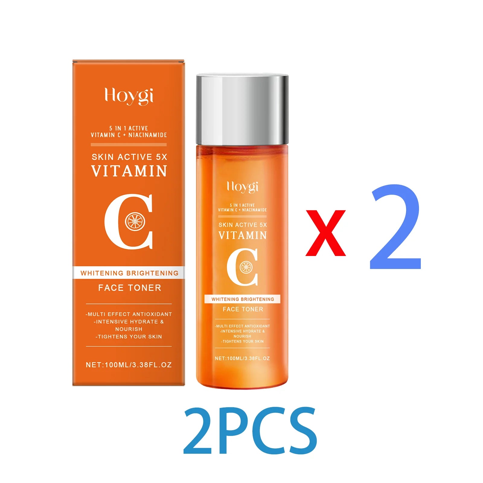 Face toner 2PCS set: orange box and orange bottle with silver cap