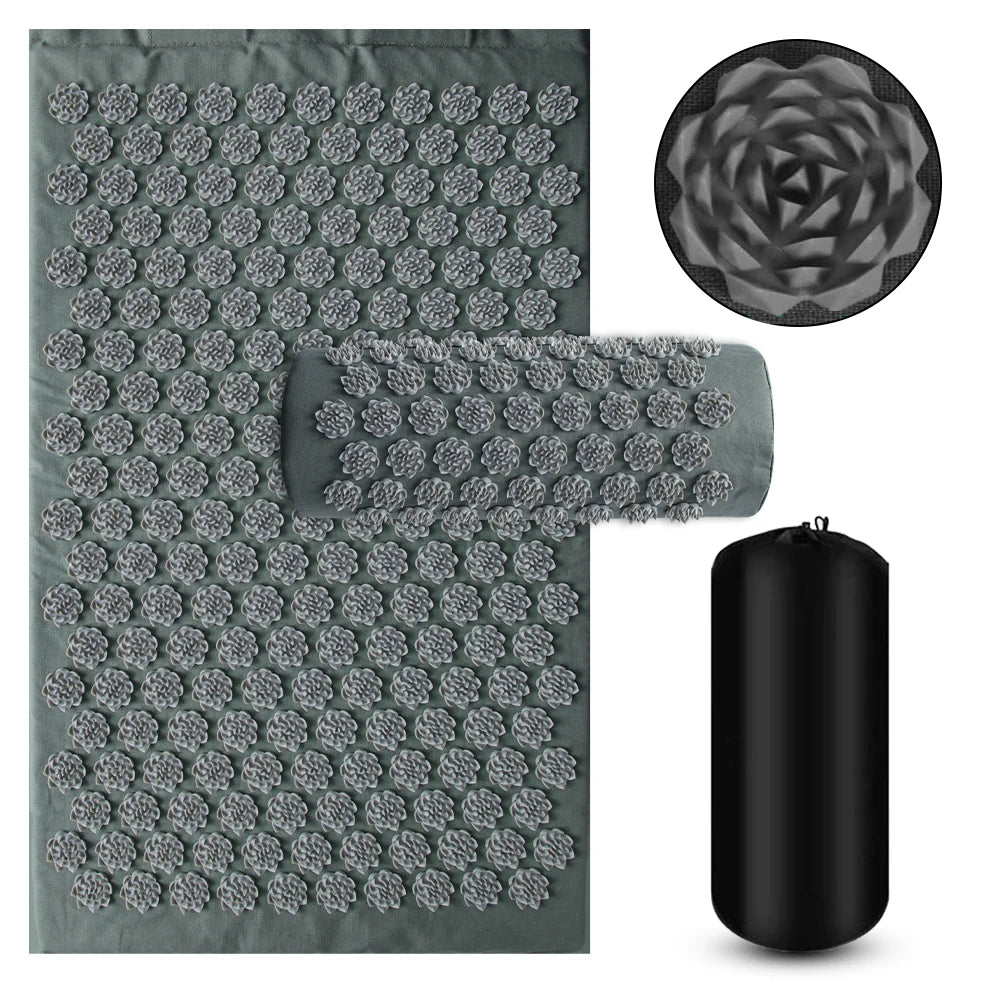 Acupressure Mat Set - 3PCS Lotus Massage Cushion for Muscle Relief Massage Chairs 3PCS Lotus Gray Tidesmit