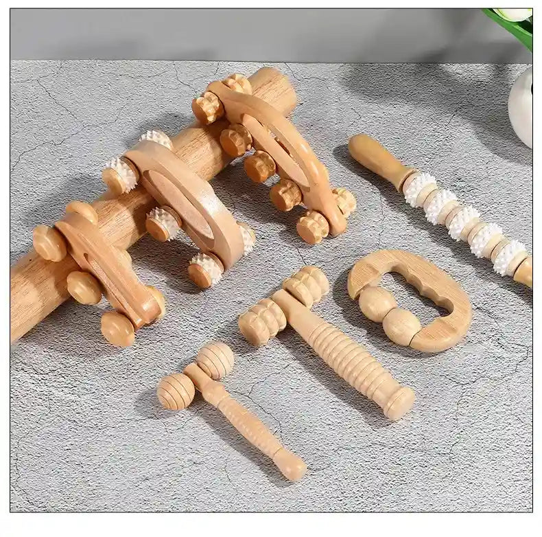 Wooden Massage Roller for Deep Tissue Muscle Relief - Tidesmit Massage Roller Tidesmit