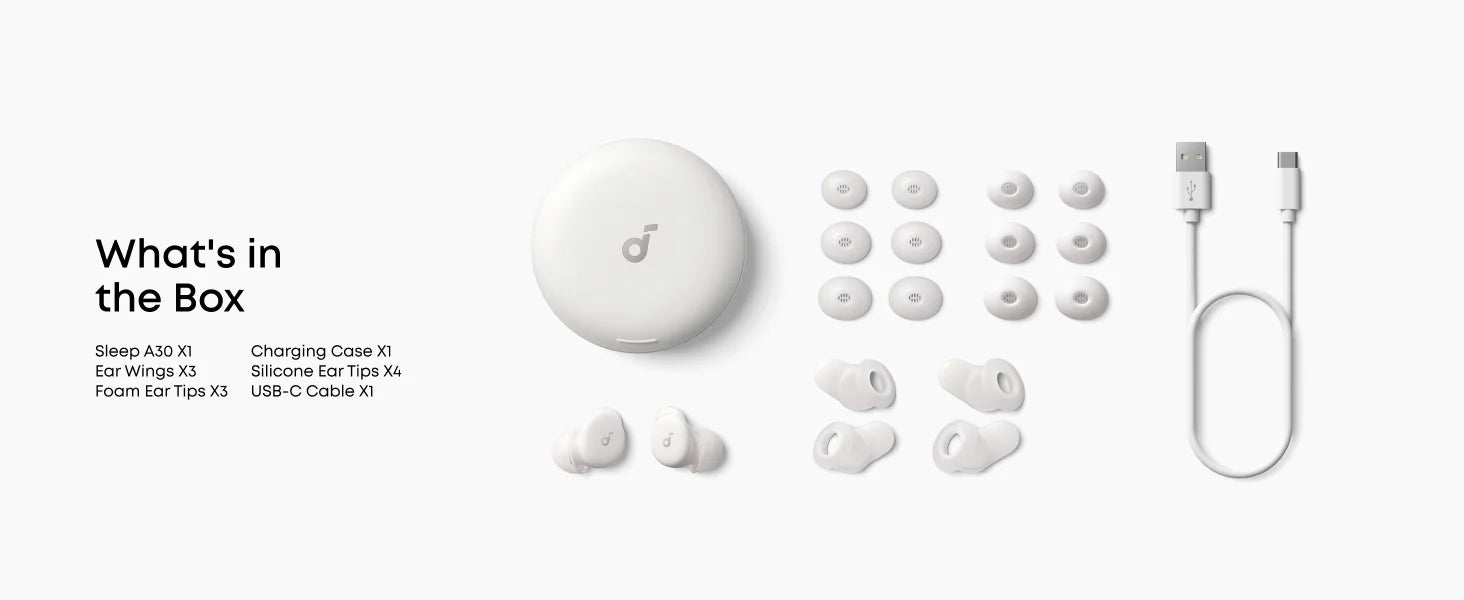soundcore Sleep A30 by Anker Sleep Earbuds, Smart Active Noise Cancelling Headphones, Adaptive Snore-Masking System(Refurbished)