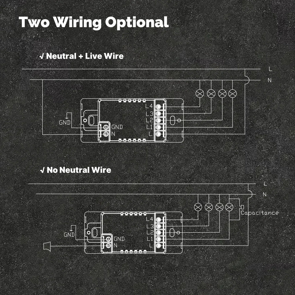 Smart Wi-Fi Wall Switch | App Controlled Light Switch | 1-4 Gang Tidesmit Tidesmit