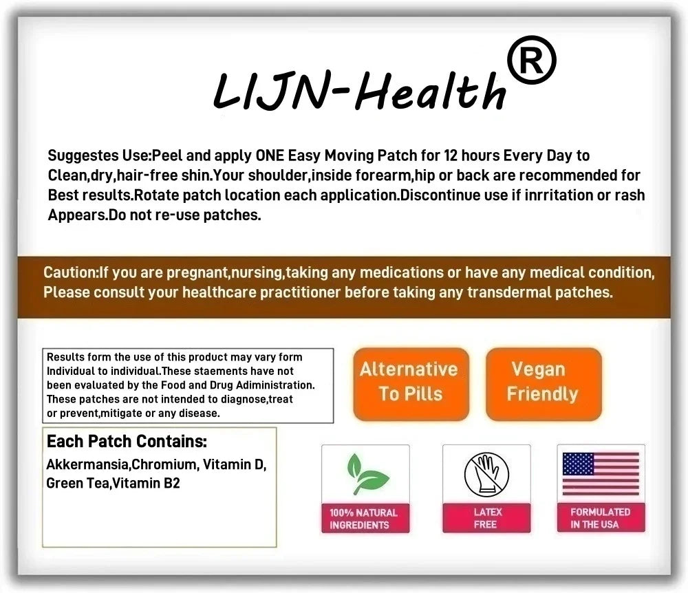30 Patches Akkermansia Muciniphila Transdermal Patches With Chromium, Vitamin D for Women&Men , Digestive, Gut, Immunity