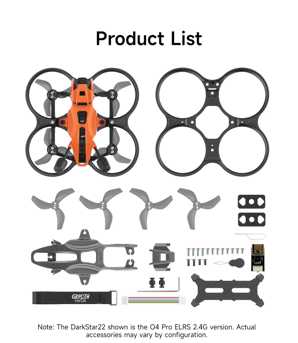GEPRC DarkStar22 FPV Drone with O4 Air Unit and 1104 7500KV Motors Tidesmit