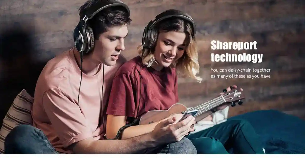 Studio Monitor Headphones Wired Over-Ear with Dual Input Jacks Tidesmit