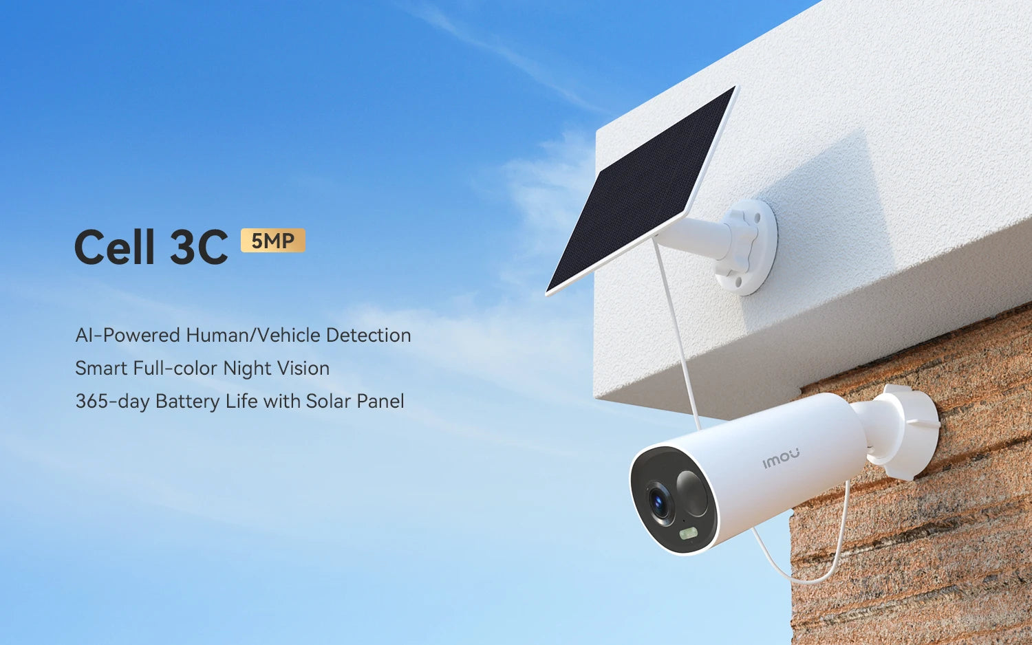 2PCS IMOU Cell 3C Kit 5MP Security Camera Outdoor Wireless WIFI Camera Battery Camera Two Way Audio Colorful Night Vision