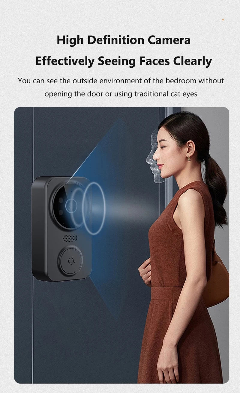 4.3 Inch WiFi Wireless Video Doorbell Two Way Video Intercom Outdoor HD Doorbell Camera Smart Home Security Visual Door Bell