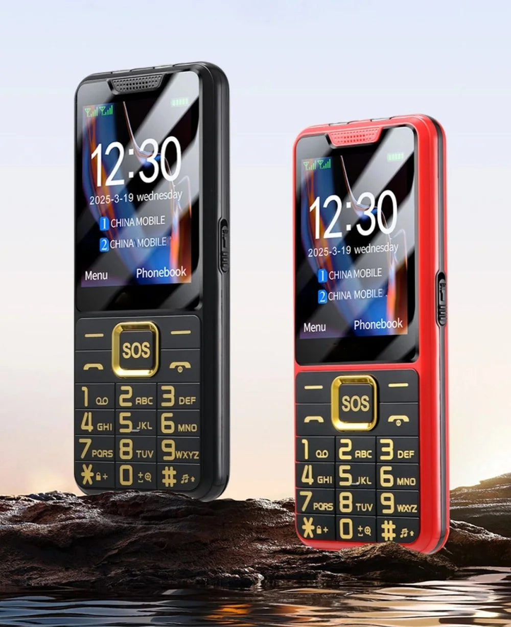 GSM 2G Unlocked Slim Large Push-Button Phone For Elderly SOS Key Two Sim Dual Torch Loud Voice Speed dial Cheap Senior Cellphone