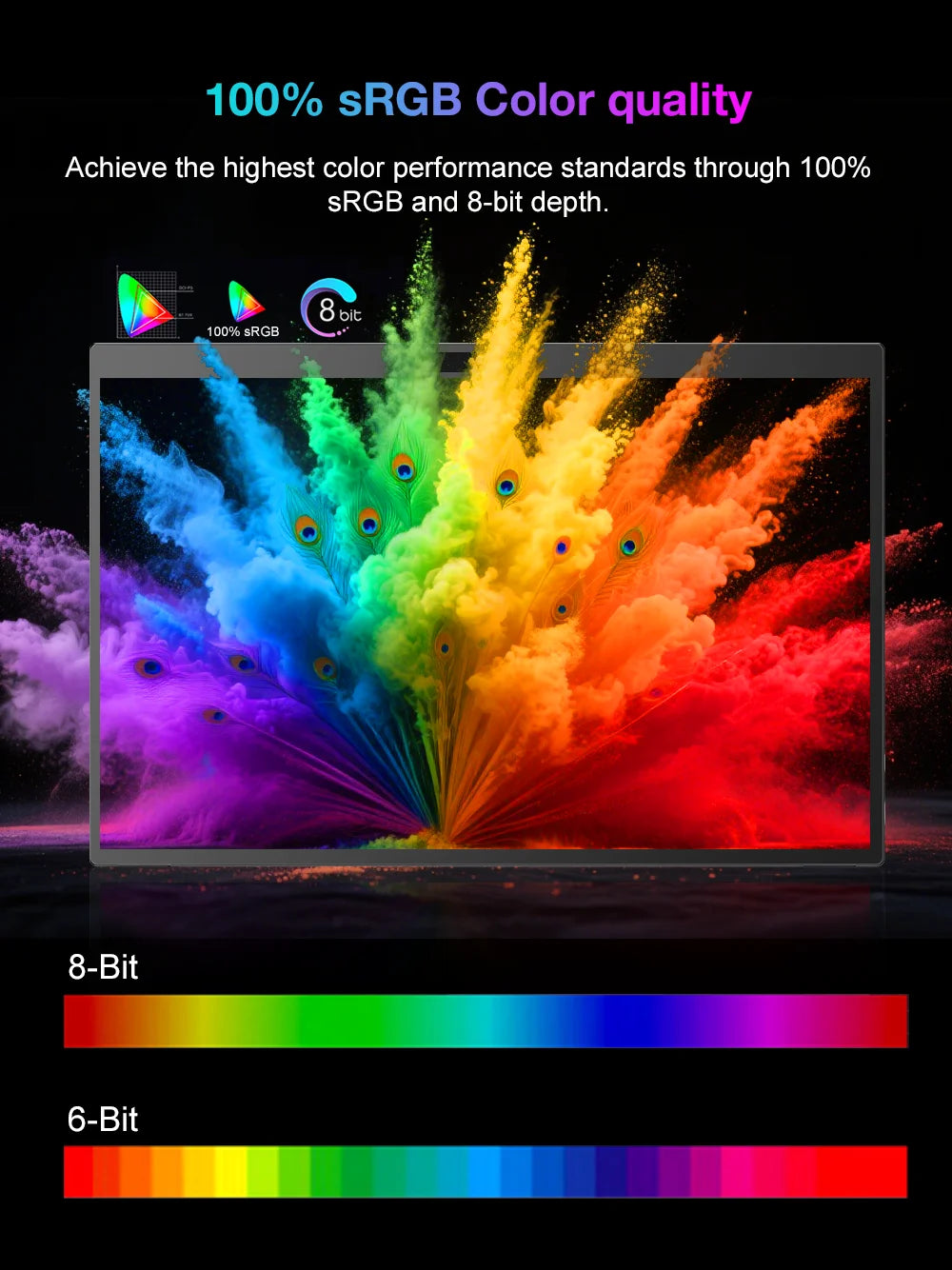 Touch Portable Monitor 17.4 Inch 2.5K 2560x1600 Second Screen USB-C HDMI Travel Monitor for Laptop Mac PC Xbox PS4/5 with Stand