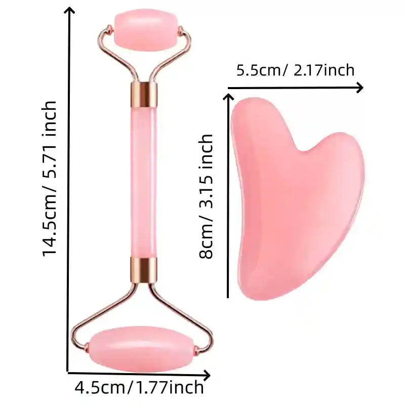 Ice Face Roller and Gua Sha Set - Pink Facial Lifting & Massage Tool Eye Massage Instrument Tidesmit