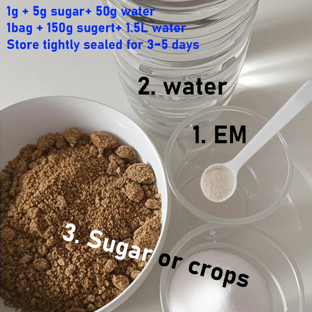 30g EM Bacteria Powder DIY Effective Microorganisms Organic Fertilizer Dispose Of Food Waste & Crops