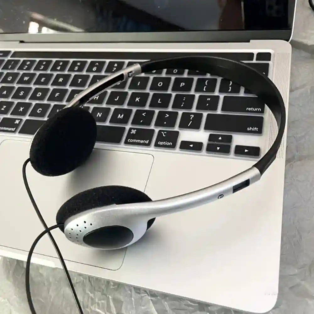 Retro Y2k Over-Ear Headphones Wired - Lightweight Black Audio Tidesmit