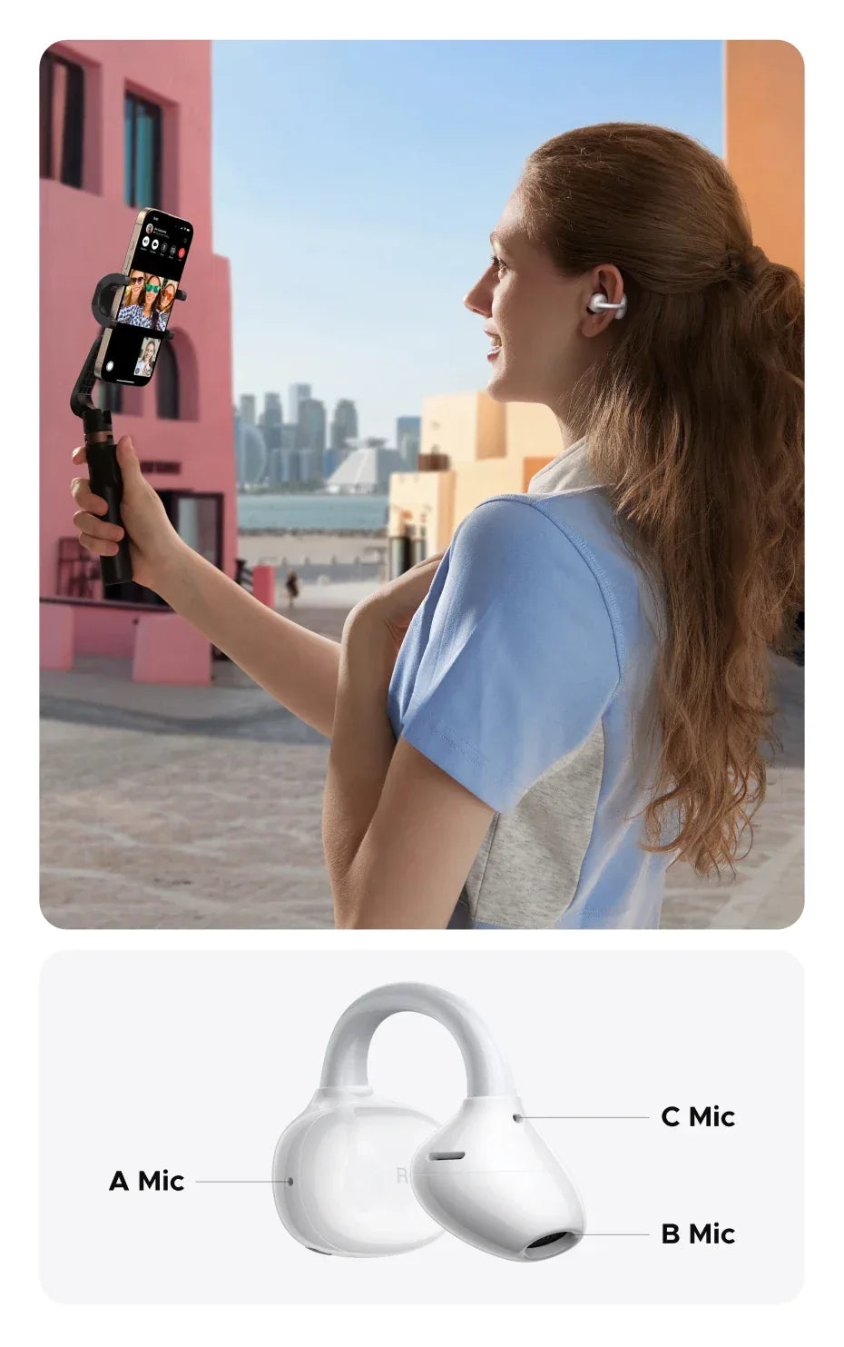 Open Ear Wireless Headphones, 32H Playtime - Tidesmit Audio Tidesmit