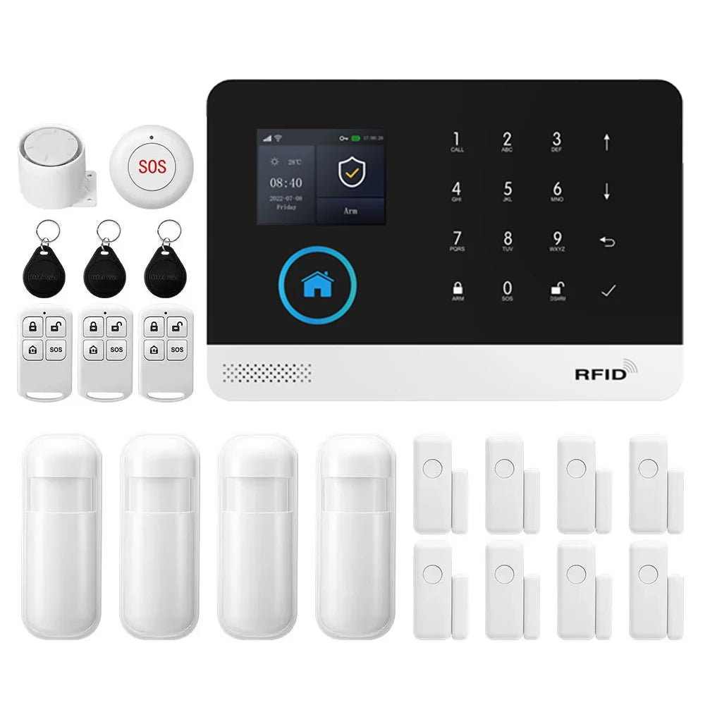 4G WiFi Home Alarm System with Motion Sensors - Smart Security Kit 4G WiFi Kit E EU Plug Tidesmit
