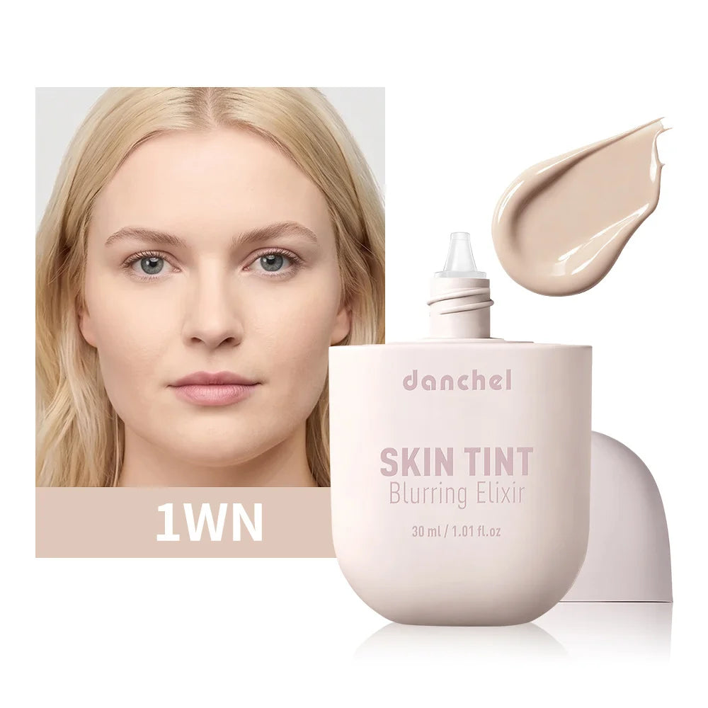 Tidesmit Skin Tint Blurring Elixir Foundation shade swatch showing long lasting hydrating coverage for all skin tones