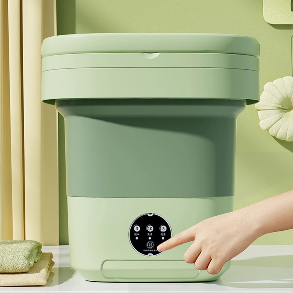Tidesmit 11L 6L portable mini washing machine with drain basket for travel, camping, and apartment laundry needs