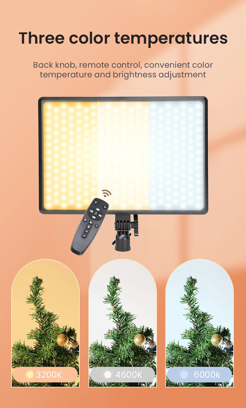 LED Video Light Panel for Content Creation - Adjustable Color Temp Tidesmit