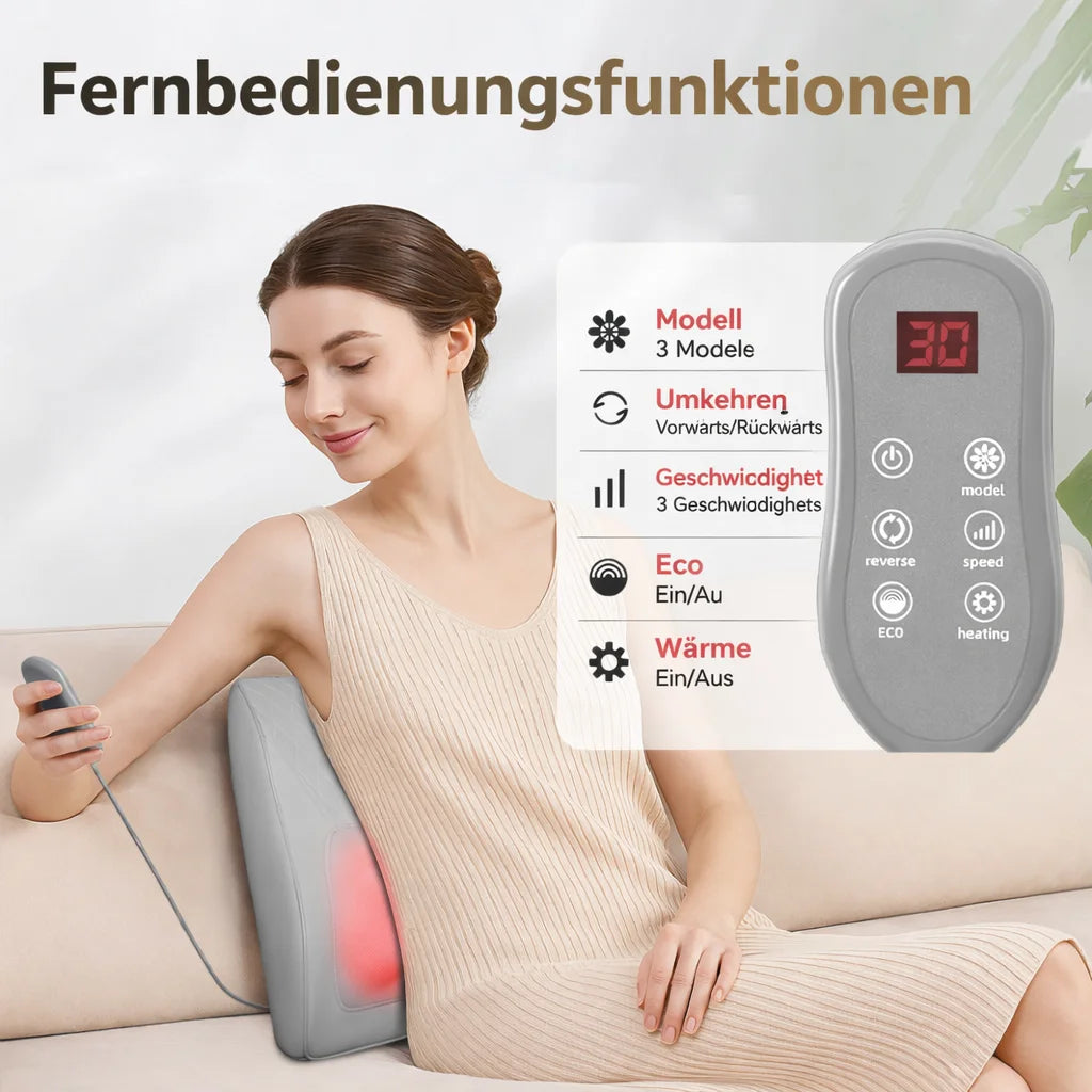 Shiatsu Neck Massage Pillow with Heat Therapy - EU Standard Back Massage Instrument Tidesmit